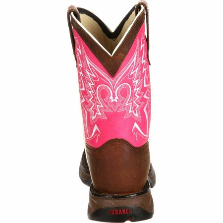 Durango LIL' Little Kid Let Love Fly Western Boot, BROWN/PINK, M, Size 3 DWBT093